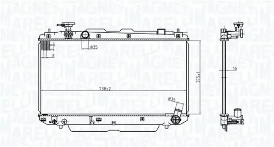 Kühler, Motorkühlung MAGNETI MARELLI 350213176500 Bild Kühler, Motorkühlung MAGNETI MARELLI 350213176500