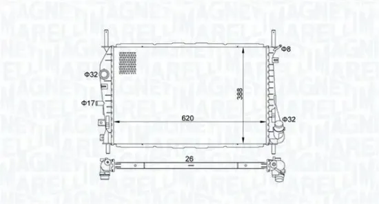 Kühler, Motorkühlung MAGNETI MARELLI 350213177600 Bild Kühler, Motorkühlung MAGNETI MARELLI 350213177600