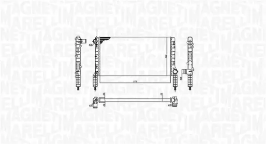 Kühler, Motorkühlung MAGNETI MARELLI 350213180000 Bild Kühler, Motorkühlung MAGNETI MARELLI 350213180000