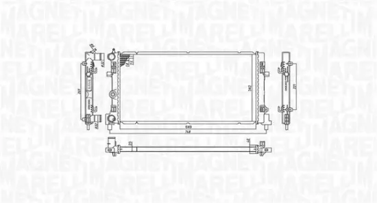 Kühler, Motorkühlung MAGNETI MARELLI 350213182300 Bild Kühler, Motorkühlung MAGNETI MARELLI 350213182300