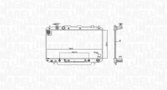 Kühler, Motorkühlung MAGNETI MARELLI 350213183200 Bild Kühler, Motorkühlung MAGNETI MARELLI 350213183200