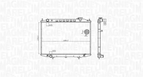 Kühler, Motorkühlung MAGNETI MARELLI 350213183500 Bild Kühler, Motorkühlung MAGNETI MARELLI 350213183500