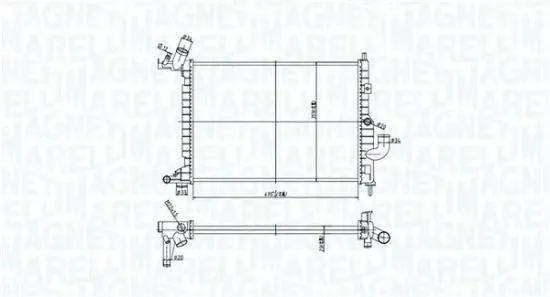 Kühler, Motorkühlung MAGNETI MARELLI 350213184500 Bild Kühler, Motorkühlung MAGNETI MARELLI 350213184500