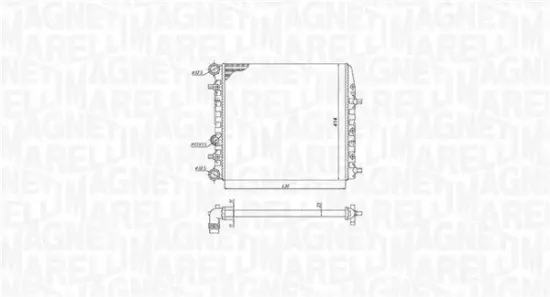 Kühler, Motorkühlung MAGNETI MARELLI 350213184600 Bild Kühler, Motorkühlung MAGNETI MARELLI 350213184600