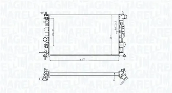 Kühler, Motorkühlung MAGNETI MARELLI 350213190300 Bild Kühler, Motorkühlung MAGNETI MARELLI 350213190300