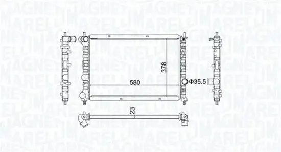 Kühler, Motorkühlung MAGNETI MARELLI 350213192100 Bild Kühler, Motorkühlung MAGNETI MARELLI 350213192100