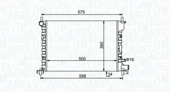 Kühler, Motorkühlung MAGNETI MARELLI 350213193300 Bild Kühler, Motorkühlung MAGNETI MARELLI 350213193300