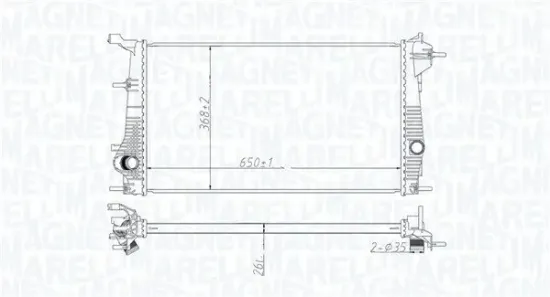 Kühler, Motorkühlung MAGNETI MARELLI 350213199200 Bild Kühler, Motorkühlung MAGNETI MARELLI 350213199200