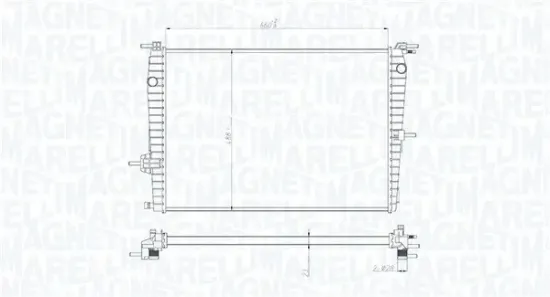 Kühler, Motorkühlung MAGNETI MARELLI 350213199300 Bild Kühler, Motorkühlung MAGNETI MARELLI 350213199300