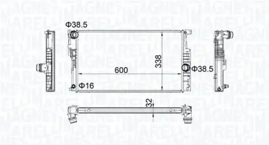 Kühler, Motorkühlung MAGNETI MARELLI 350213202200 Bild Kühler, Motorkühlung MAGNETI MARELLI 350213202200