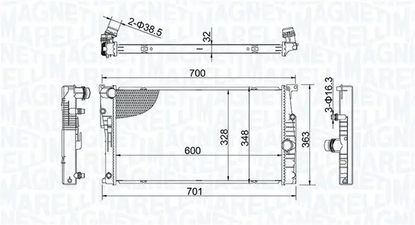 Kühler, Motorkühlung MAGNETI MARELLI 350213202400