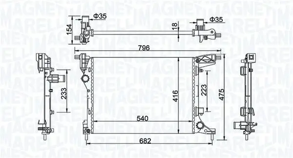 Kühler, Motorkühlung MAGNETI MARELLI 350213203300
