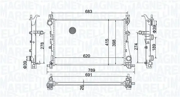 Kühler, Motorkühlung MAGNETI MARELLI 350213203400