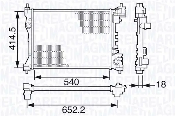 Kühler, Motorkühlung MAGNETI MARELLI 350213203500