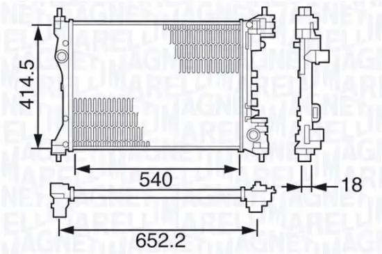 Kühler, Motorkühlung MAGNETI MARELLI 350213203500 Bild Kühler, Motorkühlung MAGNETI MARELLI 350213203500