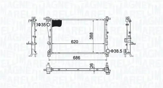 Kühler, Motorkühlung MAGNETI MARELLI 350213203800 Bild Kühler, Motorkühlung MAGNETI MARELLI 350213203800