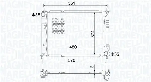 Kühler, Motorkühlung MAGNETI MARELLI 350213204500