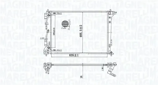 Kühler, Motorkühlung MAGNETI MARELLI 350213204800 Bild Kühler, Motorkühlung MAGNETI MARELLI 350213204800