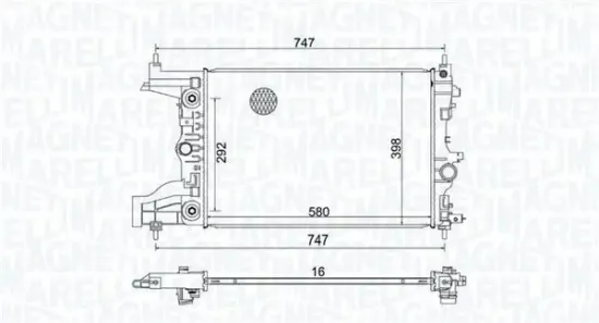 Kühler, Motorkühlung MAGNETI MARELLI 350213206100 Bild Kühler, Motorkühlung MAGNETI MARELLI 350213206100