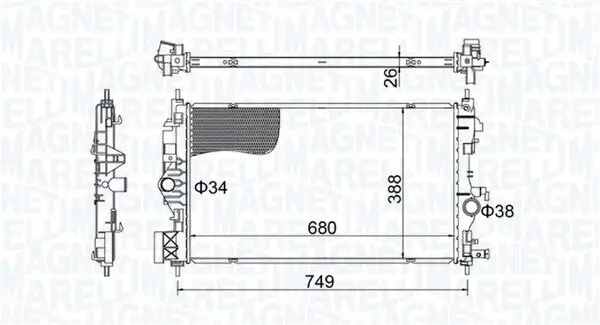 Kühler, Motorkühlung MAGNETI MARELLI 350213206300