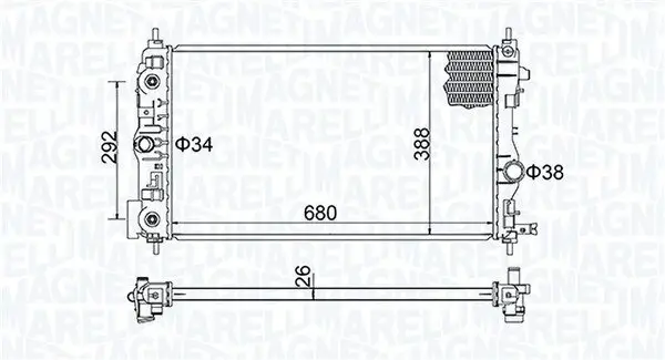 Kühler, Motorkühlung MAGNETI MARELLI 350213206600