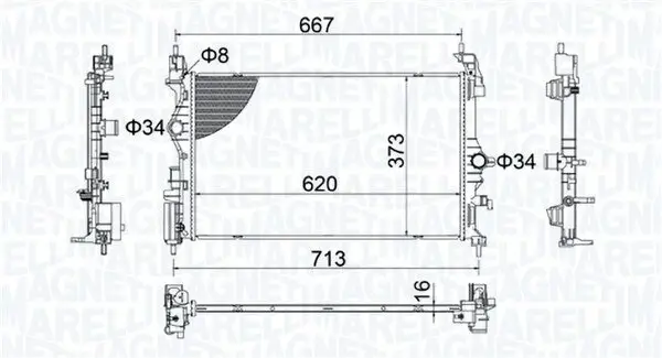 Kühler, Motorkühlung MAGNETI MARELLI 350213206800