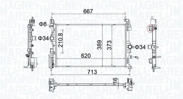 Kühler, Motorkühlung MAGNETI MARELLI 350213206900