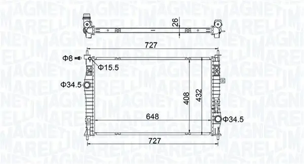 Kühler, Motorkühlung MAGNETI MARELLI 350213207200