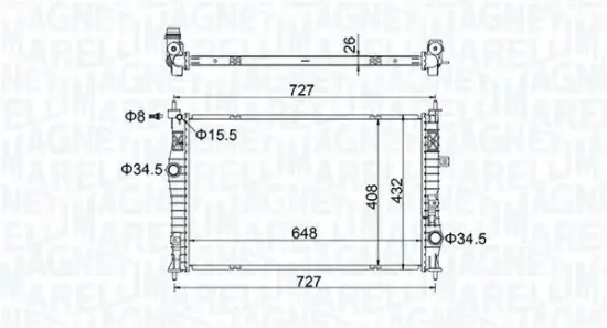 Kühler, Motorkühlung MAGNETI MARELLI 350213207200 Bild Kühler, Motorkühlung MAGNETI MARELLI 350213207200