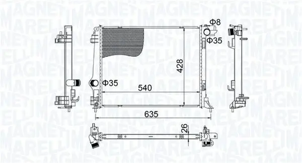 Kühler, Motorkühlung MAGNETI MARELLI 350213207400