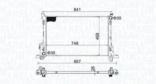 Kühler, Motorkühlung MAGNETI MARELLI 350213207800 Bild Kühler, Motorkühlung MAGNETI MARELLI 350213207800