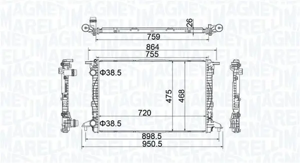 Kühler, Motorkühlung MAGNETI MARELLI 350213208900