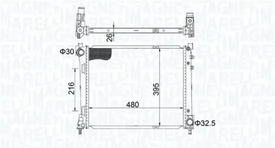 Kühler, Motorkühlung MAGNETI MARELLI 350213209200 Bild Kühler, Motorkühlung MAGNETI MARELLI 350213209200