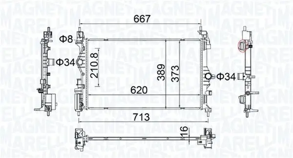 Kühler, Motorkühlung MAGNETI MARELLI 350213209300