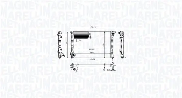 Kühler, Motorkühlung MAGNETI MARELLI 350213212700