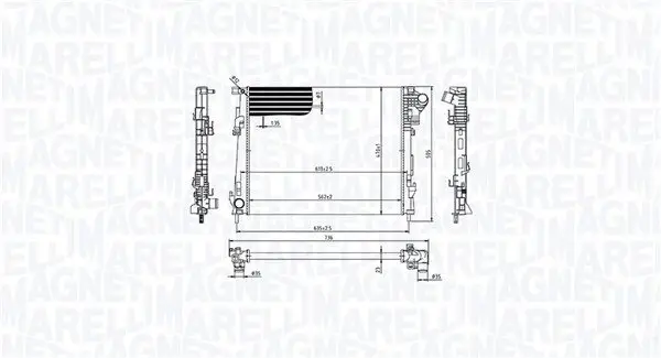 Kühler, Motorkühlung MAGNETI MARELLI 350213213600