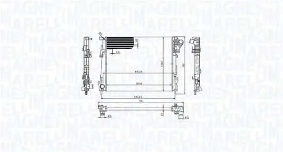 Kühler, Motorkühlung MAGNETI MARELLI 350213213600 Bild Kühler, Motorkühlung MAGNETI MARELLI 350213213600