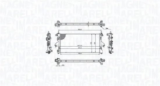 Kühler, Motorkühlung MAGNETI MARELLI 350213215400 Bild Kühler, Motorkühlung MAGNETI MARELLI 350213215400