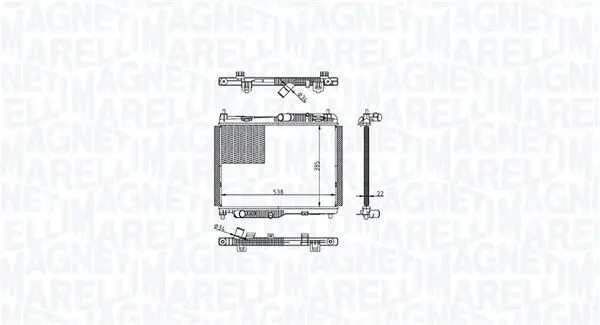 Kühler, Motorkühlung MAGNETI MARELLI 350213215600 Bild Kühler, Motorkühlung MAGNETI MARELLI 350213215600