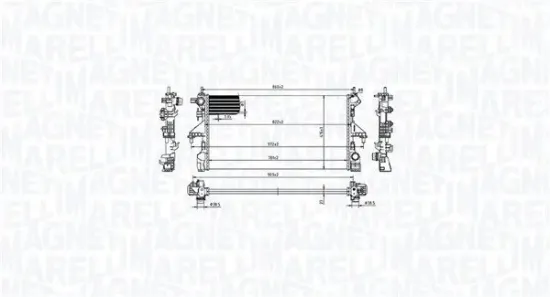 Kühler, Motorkühlung MAGNETI MARELLI 350213216800 Bild Kühler, Motorkühlung MAGNETI MARELLI 350213216800