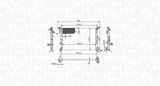 Kühler, Motorkühlung MAGNETI MARELLI 350213217900 Bild Kühler, Motorkühlung MAGNETI MARELLI 350213217900