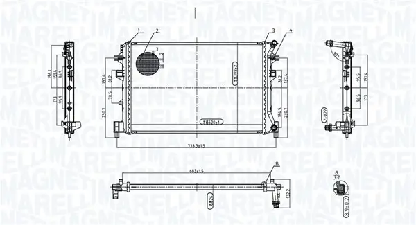 Kühler, Motorkühlung MAGNETI MARELLI 350213220300
