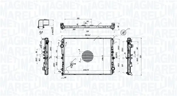 Kühler, Motorkühlung MAGNETI MARELLI 350213220600