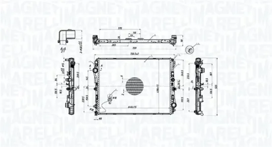 Kühler, Motorkühlung MAGNETI MARELLI 350213220600 Bild Kühler, Motorkühlung MAGNETI MARELLI 350213220600