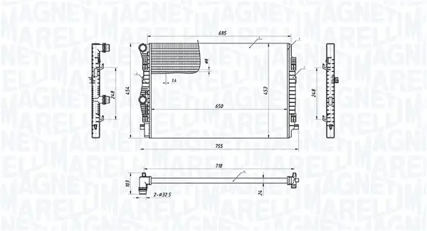 Kühler, Motorkühlung MAGNETI MARELLI 350213220900