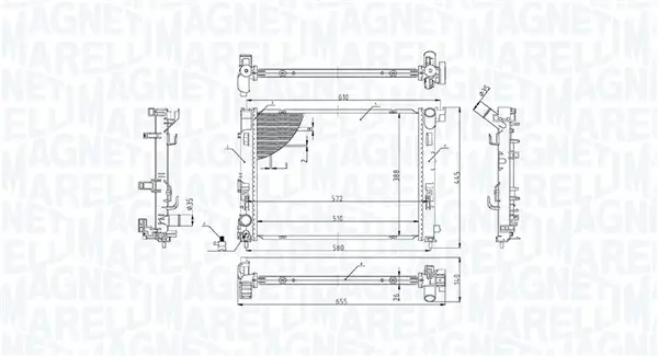 Kühler, Motorkühlung MAGNETI MARELLI 350213022100