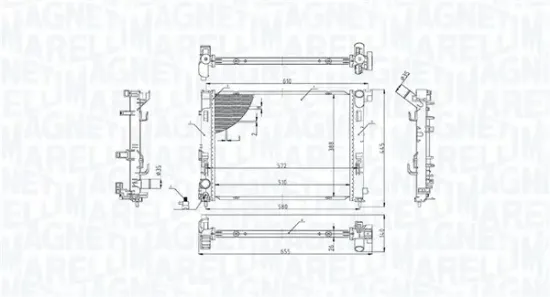 Kühler, Motorkühlung MAGNETI MARELLI 350213022100 Bild Kühler, Motorkühlung MAGNETI MARELLI 350213022100