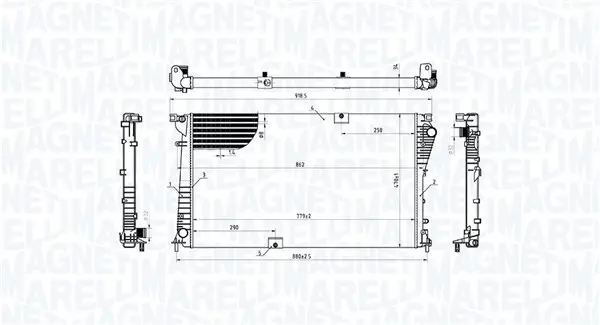 Kühler, Motorkühlung MAGNETI MARELLI 350213221100