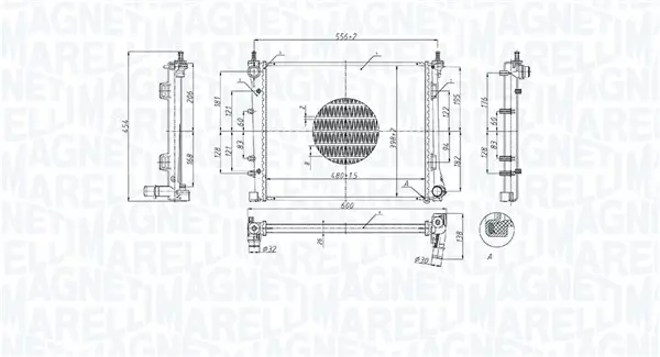Kühler, Motorkühlung MAGNETI MARELLI 350213221900