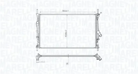Kühler, Motorkühlung MAGNETI MARELLI 350213222100 Bild Kühler, Motorkühlung MAGNETI MARELLI 350213222100